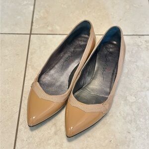 Lanvin Tan Patent Flats